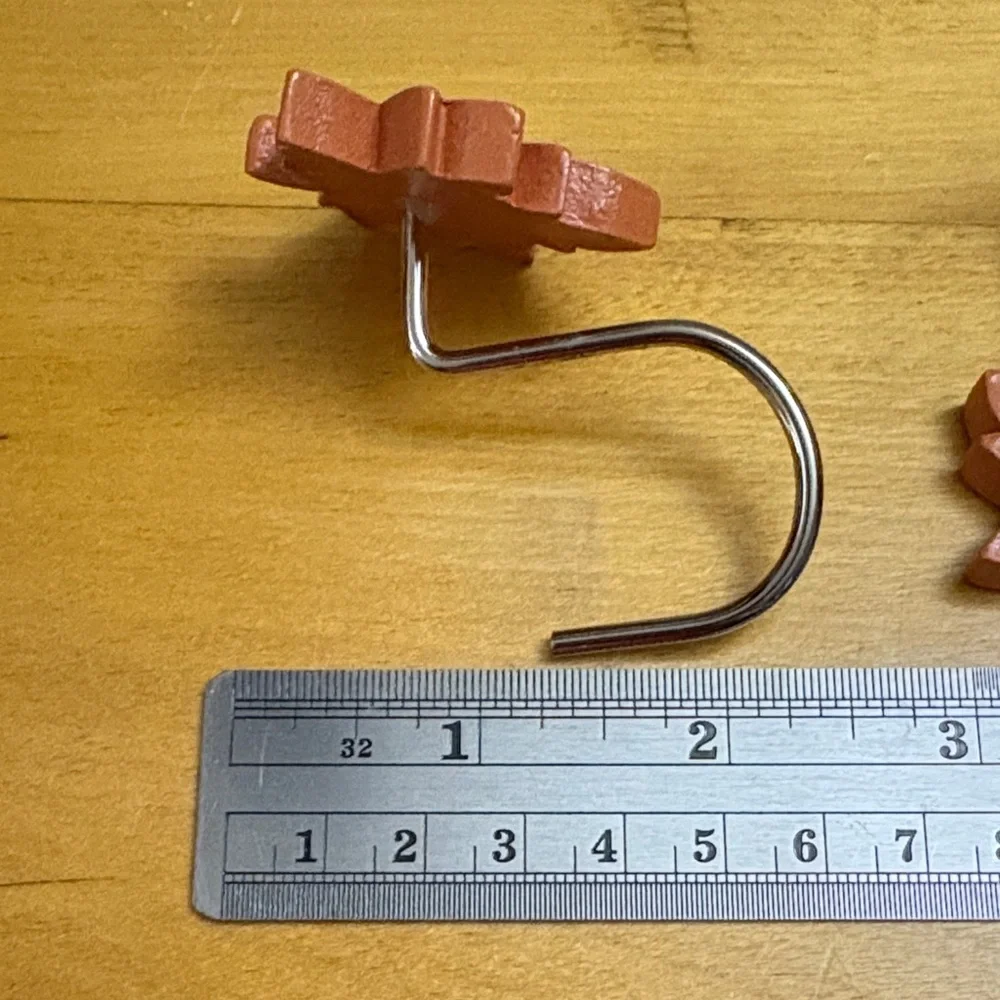 Maple Leaf Shower Curtain Hooks Set of 12 Resin Burnt Orange/Brown EUC